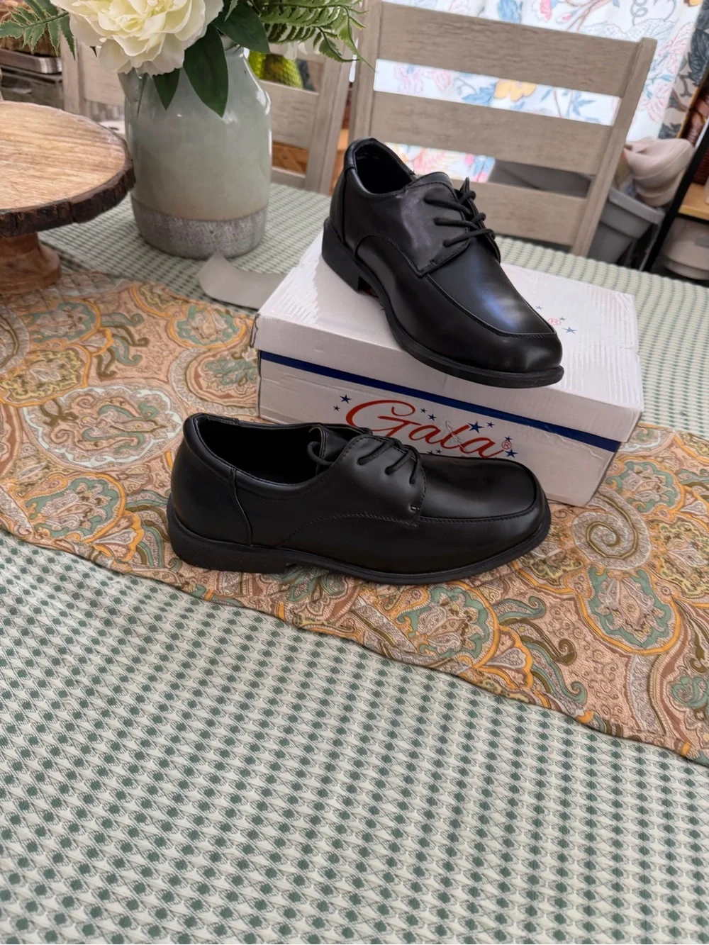 New Boy’s Dress Oxford Lace-Up Formal Shoes Sz 8 NIB Black Gala & Co